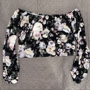 Off Shoulder Floral Blouse